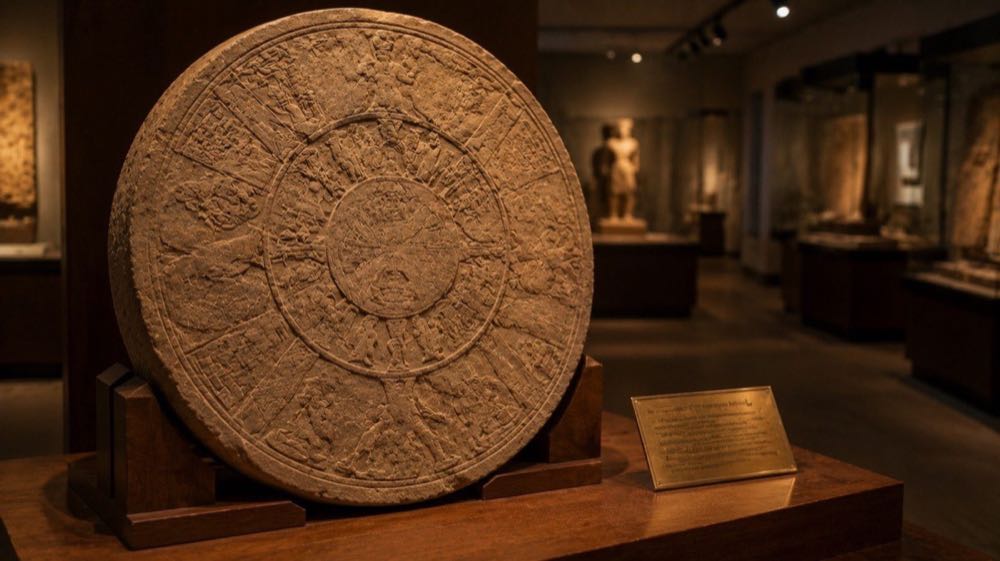 The Dendera Zodiac — a Hellenistic-Egyptian celestial map carved ca. 50 BCE.