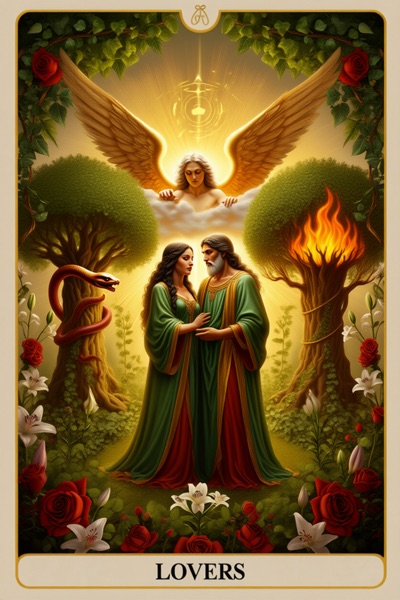 VI · The Lovers — Rider-Waite-Smith tarot card